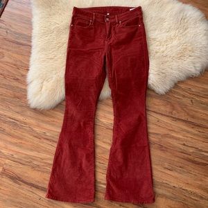 Levi’s red corduroy flare pants